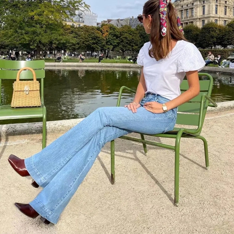 Women Jeans Stretch Slim Fit Bell-Bottom Pants