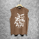 Purple Brand Distressed Tank T Shirts Distressed Sleeveless T-shirt Vest