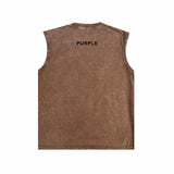 Purple Brand Distressed Tank T Shirts Distressed Sleeveless T-shirt Vest