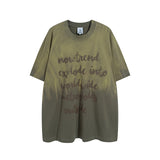 Men T-Shirt Graffiti Tie-Dye Gradient Color Loose Casual