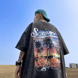 Men T Shirt Vintage Pure Cotton Heavy