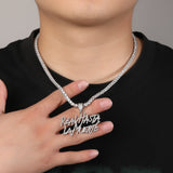 Jewelry Diamond Double Letter Pendant Necklace Jewelry Word Up rapper Spectrum