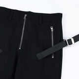 Men Jeans Punk Bandage Solid Color