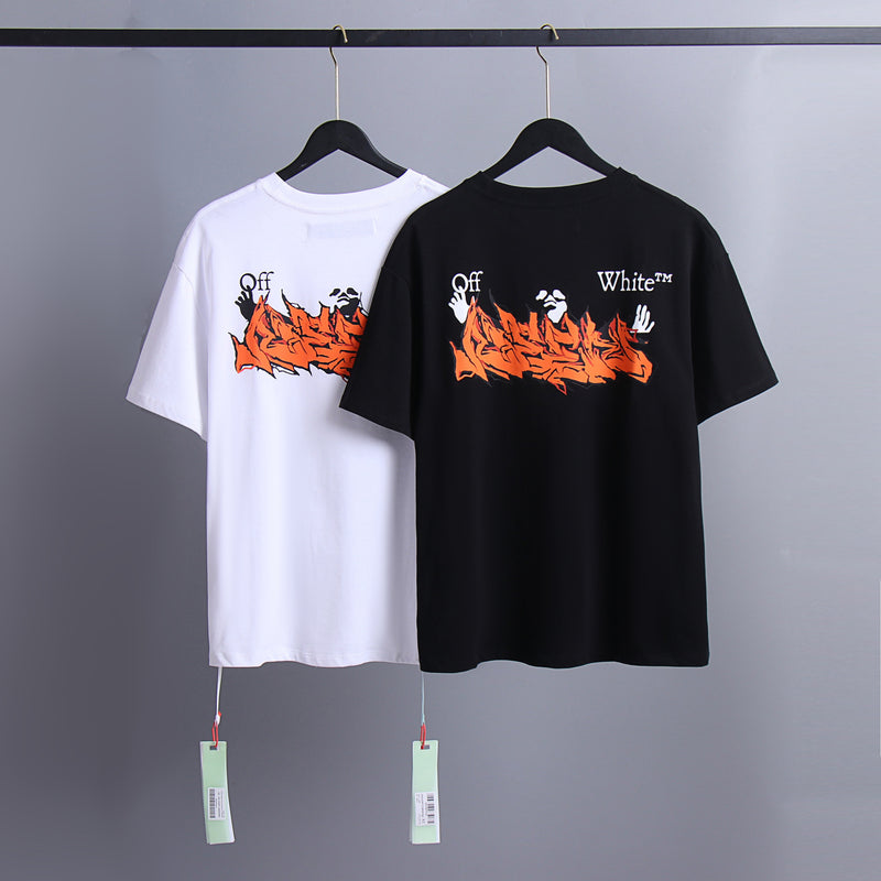 Ow T Shirts Printed Male and Female Trendy Brand Short Sleeve