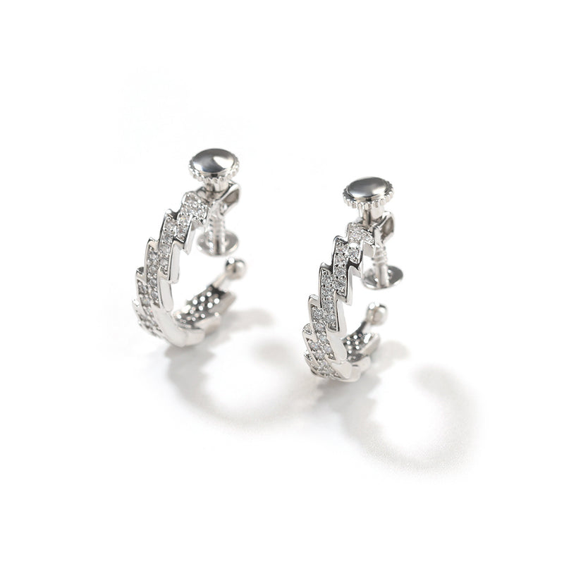 Earrings Zircon Spiral Buckle Lightning Earrings lightning Spectrum