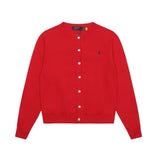Ralph Lauren Knitted sweaters RL Ralph solid color round neck embroidered logo knitted cardigan long sleeve