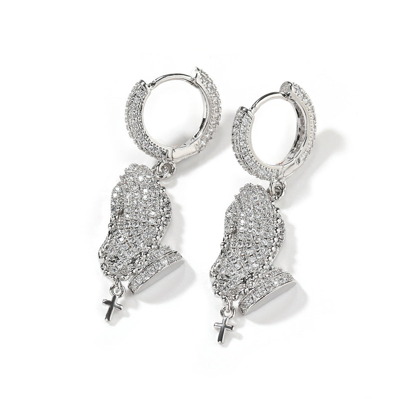 Earrings Zircon Glove Shaped Earrings Spectrum