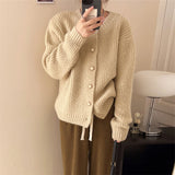 Women Knitted Cardigan Loose Temperament Thickened Sweater