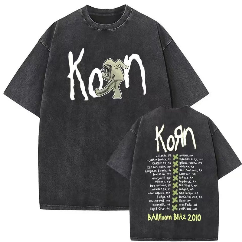 Washed Vintage Rock Band Korn Falling Away From Me T shirt
