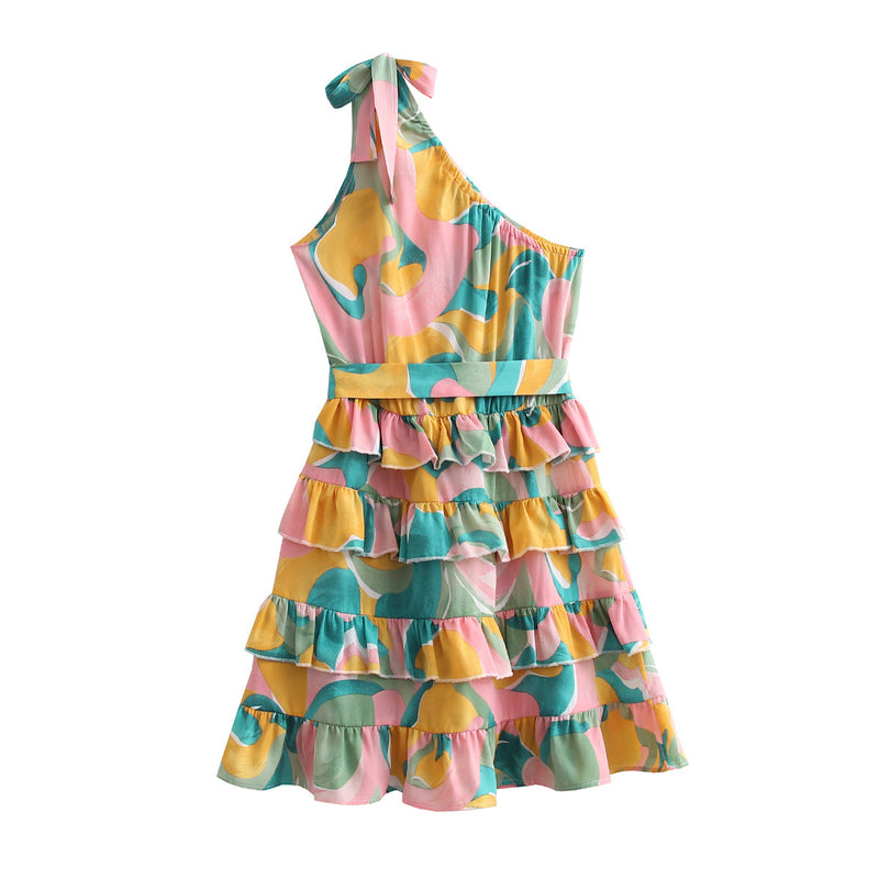 Women Dresses Multi-Layer Wave Dress