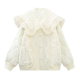 Women Cotton Coat Loose Slim Patchwork Coat Princess
