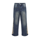 Men Jeans Ripped Special Design Burr Stitching