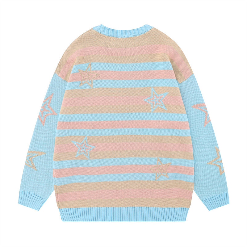 Men Sweater Vintage Stripe Sweater