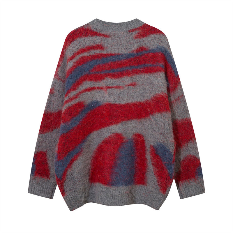 Men Sweater Velvet Thickening Sweater round Neck Loose