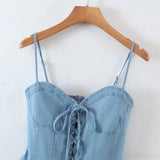 Women Dresses Denim Sexy Suspenders Dress