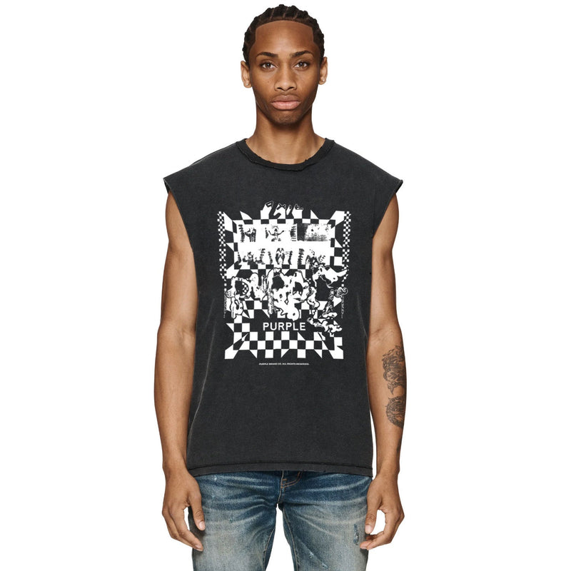 Purple Brand Distressed Tank T Shirts Distressed Sleeveless T-shirt Vest