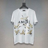 Amiri T Shirt Printed Casual Hip Hop Short Sleeve T-shirt for Men and Women