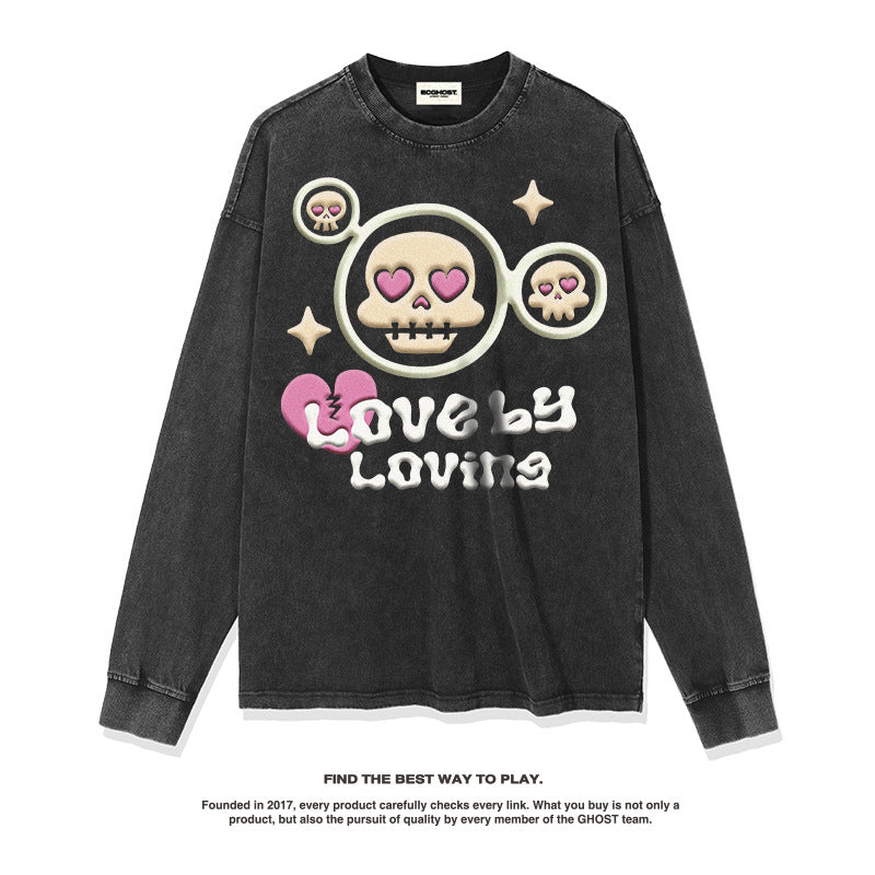 Unisex Long Sleeve Shirt Autumn and Winter Long Sleeve T-Shirt Loose