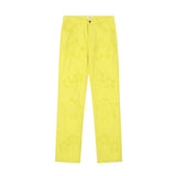 Men Jeans Five-Pointed Star Patch Loose Solid Color