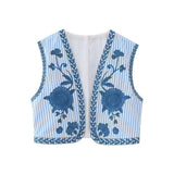 Women Vest Casual Vest Embroidery