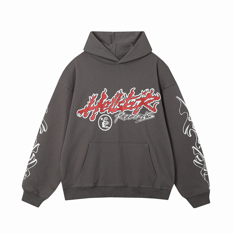 HS Hoodie retro flame graffiti print