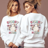 Spooky Mama Print Long Sleeve Hoodies Women Autumn Funny Hal