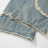 Men Jeans Unique Design Raw Edges