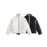 Unisex Coat University Style Stand Collar Winter Cotton Dress