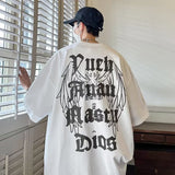 Men T Shirt White Cotton Summer Heavy Oversize
