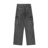 Men Jeans Trendy Multi-Pocket Stitching