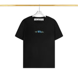 Off White T Shirts OW Color Matching Arrow Pattern Crew Neck Pullover Short Sleeves