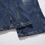 Men Jeans Polished White Loose Stitching