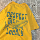 Respect The Locals Shark Printing Tshirt Breathable Street