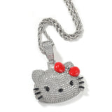 Jewelry Cute Cartoon Cat Zircon Pendant Gold Hip Hop St. Valentine's Hello Katie Spectrum Animal