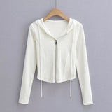 Women Hoodie Sexy Short Slim Fit