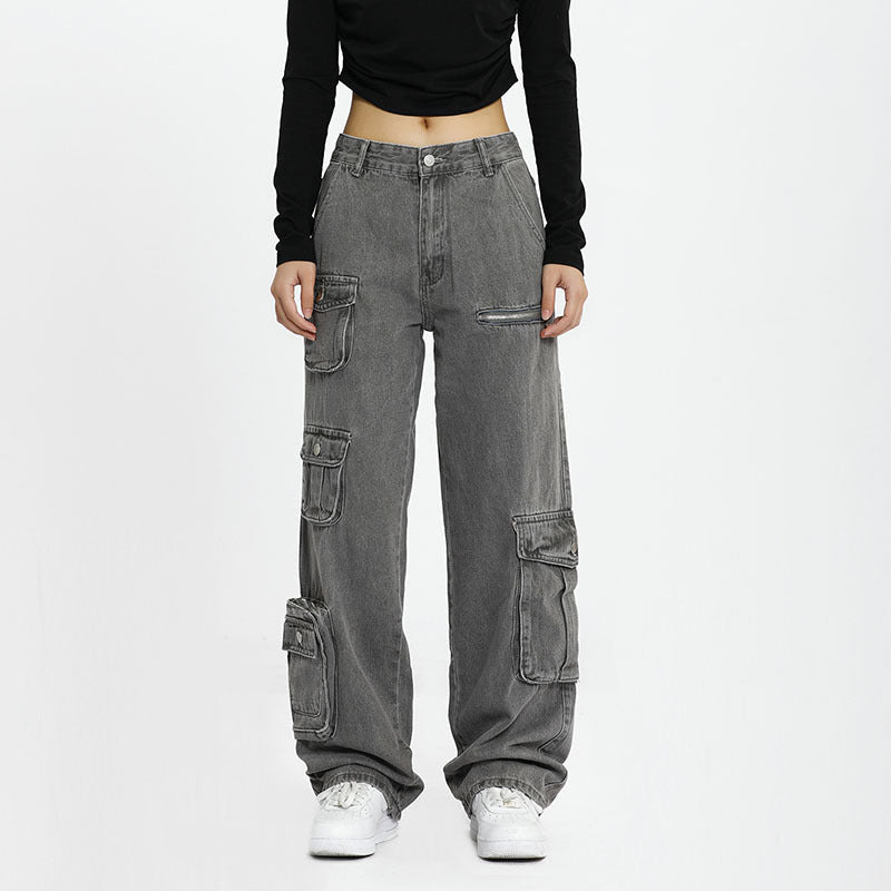 Cargo Pants Vintage Distressed Multi-Pocket