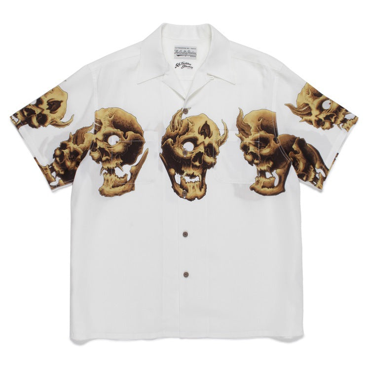 GUILTYPARTIES TIGER Shirts Skull Hawaiian Short Sleeves