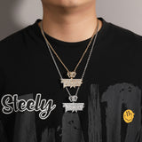 Jewelry Hip Hop Alphabet Copper Diamond Necklace Male Alphabet Pieces Spectrum St. Valentine's