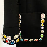 Women Haute Couture Co-Ords Fashion Diamond-Encrusted Colored Gems