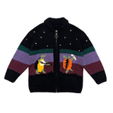 Kapital Sweater Vintage Cartoon Zipper Knitted Cardigan Color Matching Casual Style Loose Turtle Coat