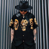 GUILTYPARTIES TIGER Shirts Skull Hawaiian Short Sleeves
