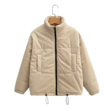Women Cotton Coat Corduroy Loose Thick