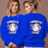 Spooky Mama Print Long Sleeve Hoodies Women Autumn Funny Hal