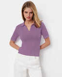 Women Work Business Casual Sweaters Simple Short-Sleeved Sweater