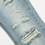 Men Jeans Knife Ripped Retro Loose Casual