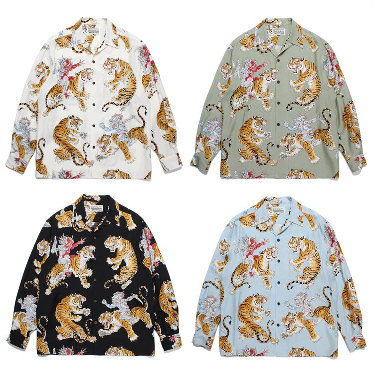 GUILTYPARTIES TIGER Shirts Hawaiian long-sleeved shirts