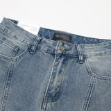 Men Jeans Stitching Casual Loose