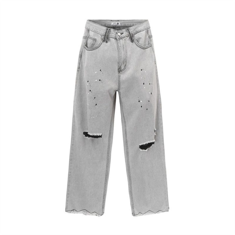 Men Jeans Make Old Ripped Loose Casual