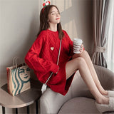 Women Pullover Sweater Elegant Embroidery Loose Knit Shirt