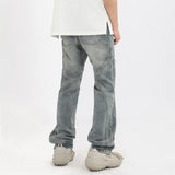 Men Jeans Personality Design Patchwork Retro